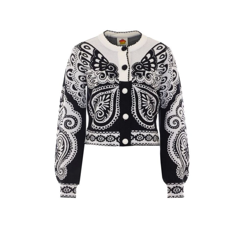 Farm Rio Women Arabesque Butterfly Knit Cardigan